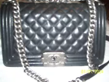 chanel classic flap bag medium caviar black Chain & Strap.