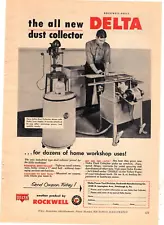 1957 Print Ad Rockwell Delta The All New Dust Collector for Home Workshop Uses