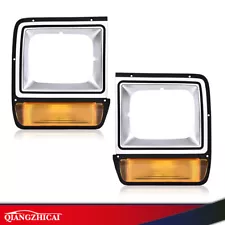 Fit For Dodge Pickup Truck Headlight Headlamp Bezel W/ Corner Parking Light Pair