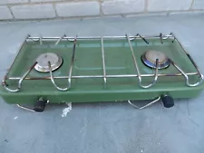 PORTABLE TWO BURNER CAMP STOVE USED ONCE