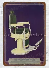 1928 barbershop barber chairs Koken equipment beauty parlor metal tin sign