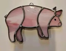 PIG stained glass SUN CATCHER handmade