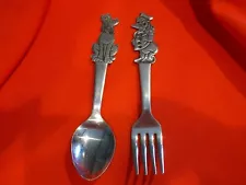 VINTAGE DONALD DUCK AND PLUTO FORK AND SPOON SET