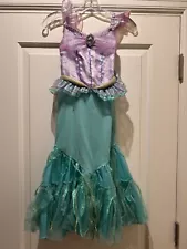 Disney Store Ariel The Little Mermaid Costume Child Size Small 5/6 Gem Cameo