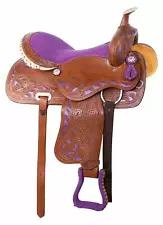 Purple Barrel Racing Western Show Leather Premium Horse Tack Saddle..