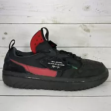 Ghetto Gastro x Air Jordan 1 React Low Fearless Black Leather Casual Red Green