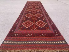 Afghan Hand Woven Mashwani Kilim Wool Area Runner Rug 8 x 2 Ft