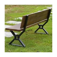 Bench Legs 16 Inch Triangle Metal Chair Base Legs with Backrest Bracket Set o...