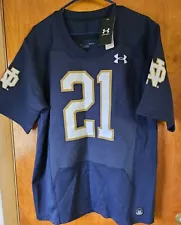 Men’s Notre Dame Fighting Irish Under Armour Football Jersey #21 Sz Large NWT