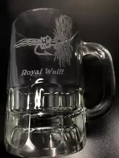 Vintage Beautifully Etched Fly Fishing Fly Beer Mug 12 Oz. Royal Wulff Dry Fly