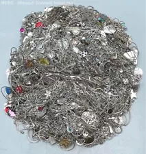 Mixed Metals/Materials Lot of Silver Tone Necklaces - 9 Pounds