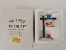 Vintage Dept 56 For Sale Sign Sold Snow Village 51667 Christmas Holiday Decor