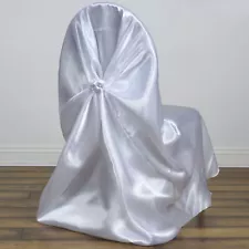 10 Satin UNIVERSAL CHAIR COVERS Party Wedding Home Slipcover Decorations SALE