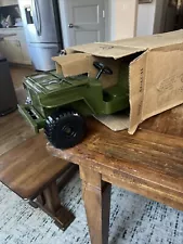 Vintage GI Joe US Army Green Jeep Vehicle Empire Carolina 1973 In Original Box