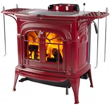 Vermont Castings Intrepid Flexburn Wood Stove, Trad. Doors, Bordeaux, 0002118