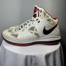 Nike Lebron James Shoes 828 White Black Red Miami Heat 441946-100 Shoes Size 11