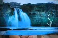 Lighted Motion Moving Waterfall Picture With Light WORKING Wall Hanging -0