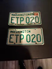 1983-1987 Washington State License Plate Pair