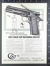 1957 ADVERTISEMENT for Colt .45 Gold Cup National Match pistol gun