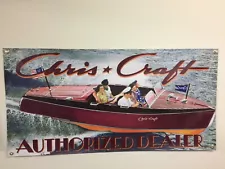 Vintage Chris Craft Boat banner 2x4 for mancave garage shop