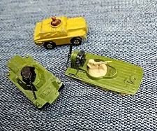 3 Matchbox Lesney Vintage Army Vehicles. Swamp Rat, Weasel & Stoat Circa 1970s