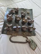 Antique 13 pc lot 2" Rock Drill Bit Mining Masonry Drilling On Original Rubber