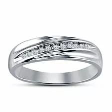 Gorgeous New Design 5.00 Ct Round Shape Stone Men's Wedding Band Ring In 935