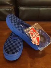 VANS Old Skool Checkerboard Blue Primary Check Shoes Kids Size 3 New With Box