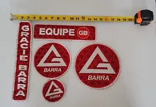 Gracie Barra New RED Patches Set High Quality Best GB EMBROIDERY 1 SET JIU-JITSU