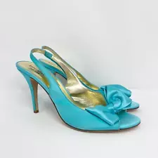 Kate Spade Women's Tiffany Blue Peep Toe Slingback Heels Size 7.5