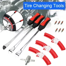 Tire Repair W/ Kit Tool Spoon Lever & Iron Rim Protector For Motorcycle Bike US