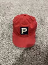 Polo Ralph Lauren P Patch VTG 90s Red Strapback Hat One Size