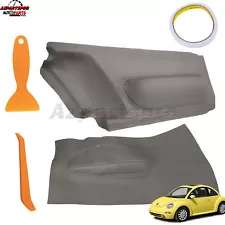 Door Panel Insert Cards Leather Cover Trim Gray For 1998-2010 Volkswagen Beetle