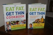 The Eat Fat, Get Thin Book PLUS Cookbook w/more than 175 recepes Lot- Free Ship