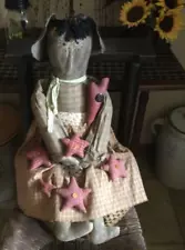 New ListingðFolk Art Primitive Farmhouse Country Doll w/stars 25” T x 7” W - Estate Find