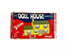 Vintage Concord Toy Company Cardboard Dollhouse In Original box