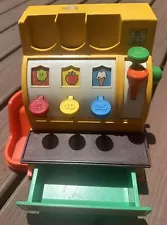 VINTAGE 1974 Fisher Price CASH REGISTER #926 with WORKING BELL & No Coins