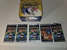 1999 Pokemon EMPTY Shadowless Base Set Booster Box With 5 Empty Booster Packs