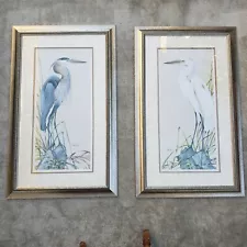 2 Art Lamay Marsh Master & Marsh Beauty Signed Prints Great Blue Heron 27" x 44"