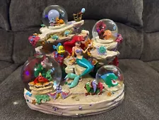 Disney Store The Little Mermaid Multi Snow Globe “Under The Sea” Music Box Ariel