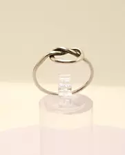 Fully UK Hallmarked Love Knot Ring 925 Silver Size S~S1/2 Weight 1.50g #22065