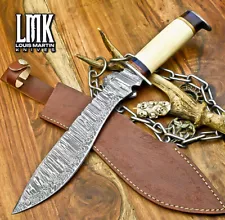 LMK 16.0 in Hot Item Kukri Knife Fire Damascus Bone Damascus Guard Gift