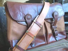 Vintage Holland SPORTS Leather Messenger Bag Briefcase Saddle Brown (on sale)