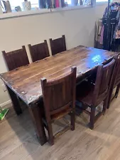 Solid Rosewood Dining Table 6 Chairs