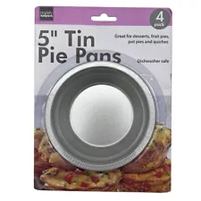 4 Pack 5'' Diameter Tin Pie Pans - great for desserts pies and quiches