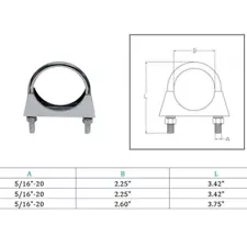 Marine Stainless Steel Round U-Bolt Exhaust Clamp Pipe U Bolt Clamp