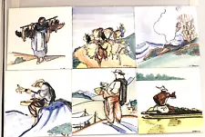 Ceramic Art Tiles Old World 6 Different Scenes 6" x 6" Vintage