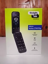 Straight Talk Nokia 2760 Flip, 4G LTE, 4GB, Black, Prepaid Flip Phone - SEALED