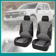 Gray & Black Leather Front Seat Cover Protector For Ford Maverick 2022-2024 AB