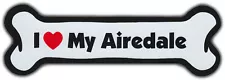 Dog Bone Magnet: I LOVE MY AIREDALE TERRIER | Dogs Doggy Puppy | Car Automobile